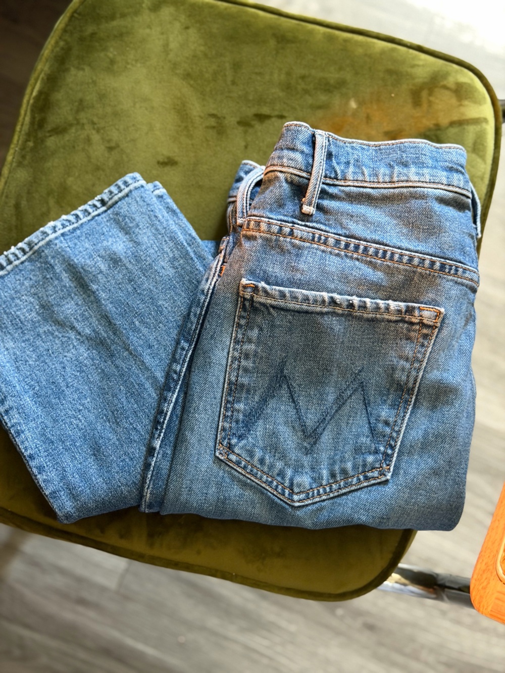 Mother Denim the hustler ankle medium dark blue women’s size 31